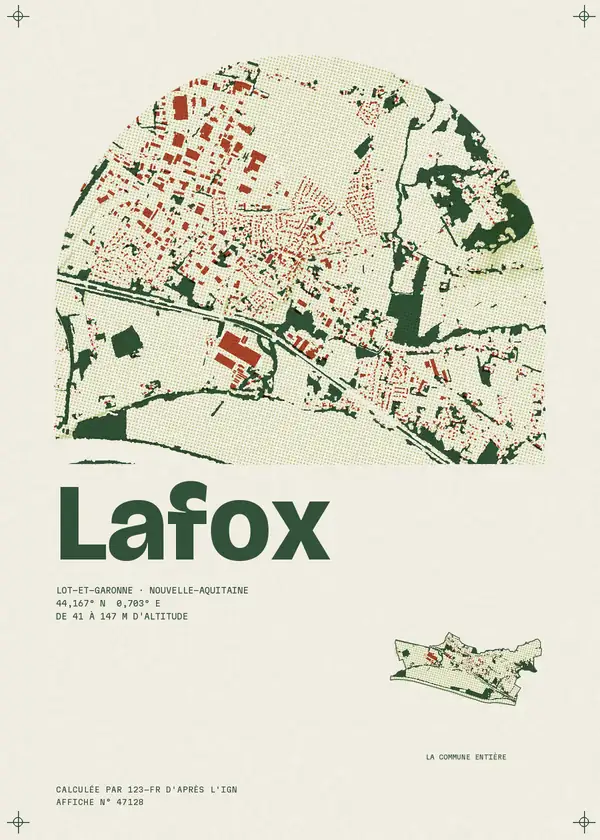 Affiche de Lafox, calculée par 123-fr d'après l'IGN