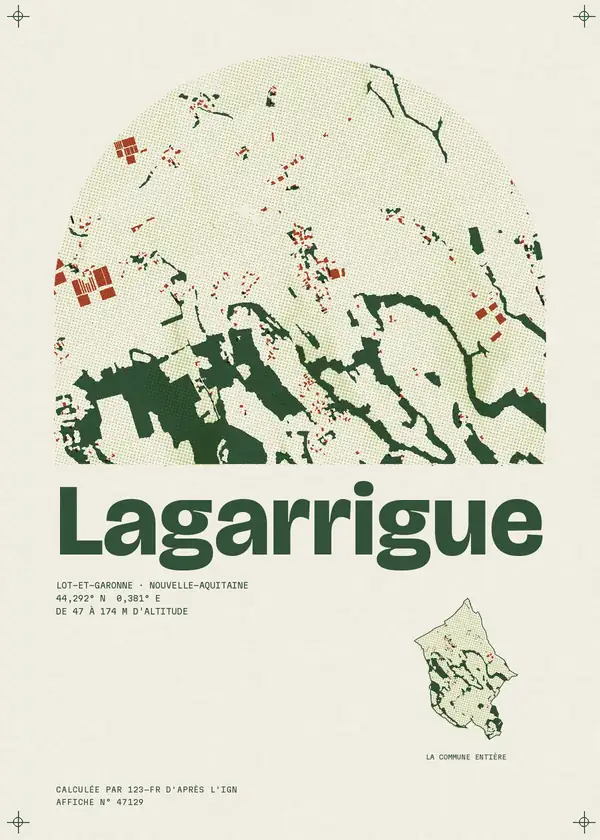 Affiche de Lagarrigue, calculée par 123-fr d'après l'IGN