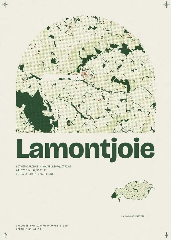 Affiche de Lamontjoie, calculée par 123-fr d'après l'IGN