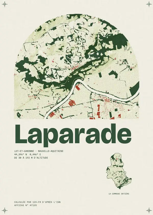 Affiche de Laparade, calculée par 123-fr d'après l'IGN