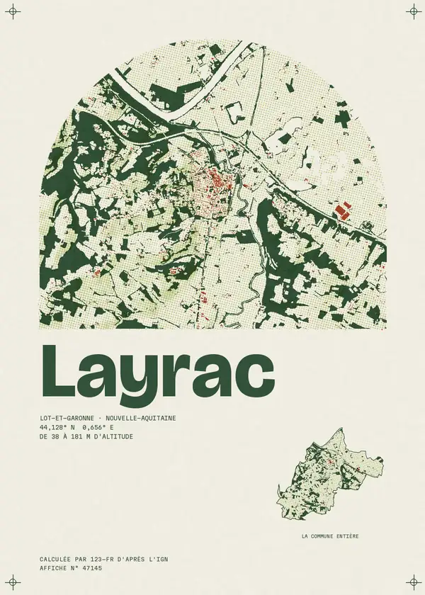 Affiche de Layrac, calculée par 123-fr d'après l'IGN