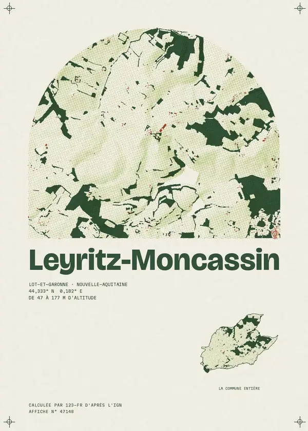 Affiche de Leyritz-Moncassin, calculée par 123-fr d'après l'IGN