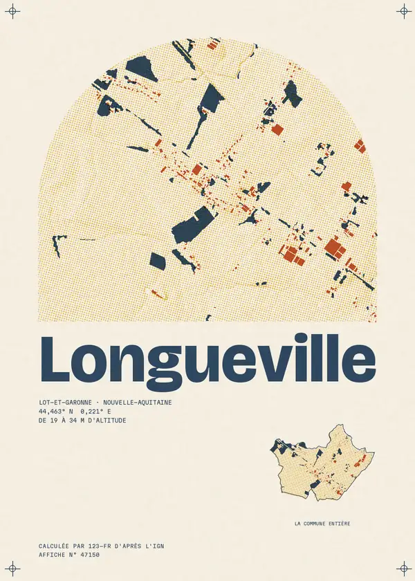 Affiche de Longueville, calculée par 123-fr d'après l'IGN