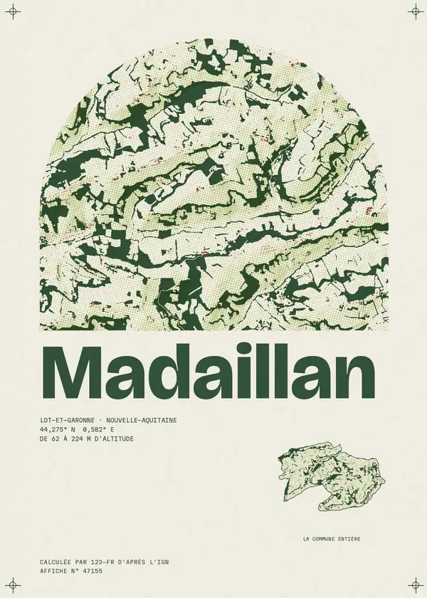 Affiche de Madaillan, calculée par 123-fr d'après l'IGN