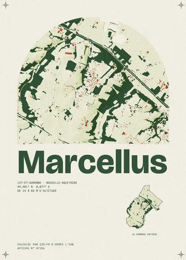 Affiche de Marcellus, calculée par 123-fr d'après l'IGN