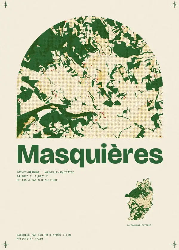 Affiche de Masquières, calculée par 123-fr d'après l'IGN