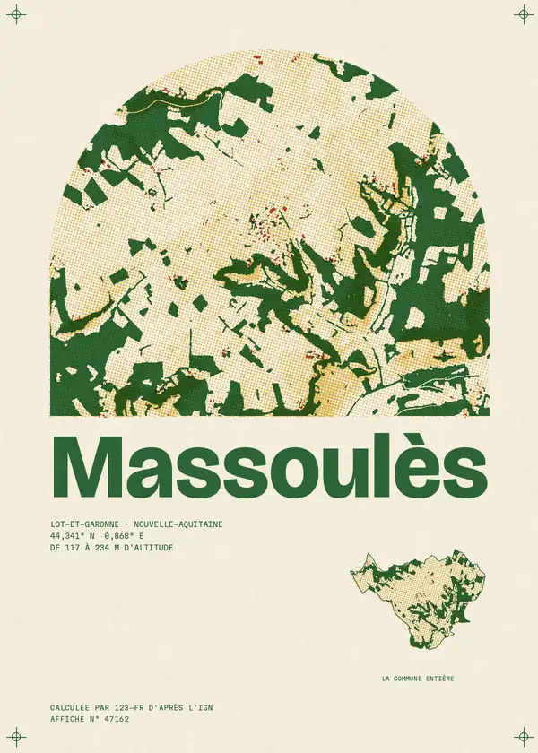 Affiche de Massoulès, calculée par 123-fr d'après l'IGN