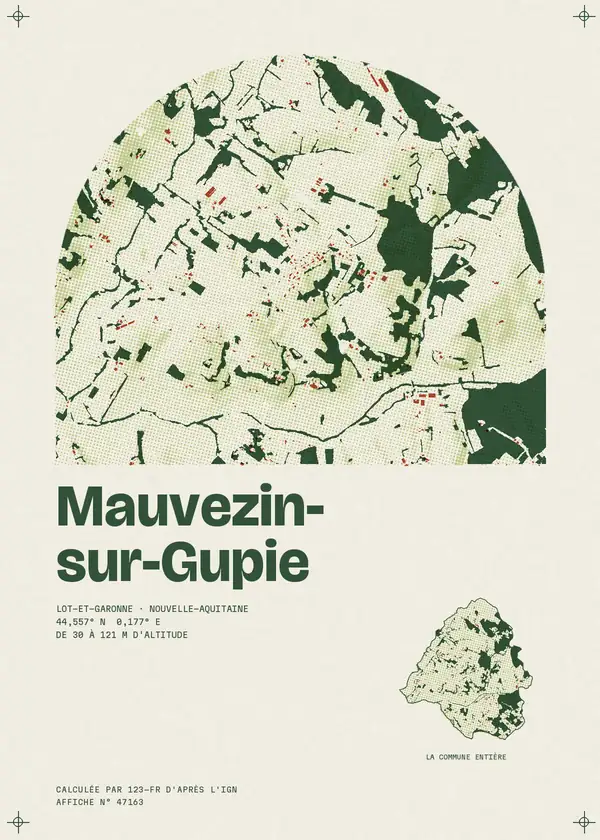 Affiche de Mauvezin-sur-Gupie, calculée par 123-fr d'après l'IGN