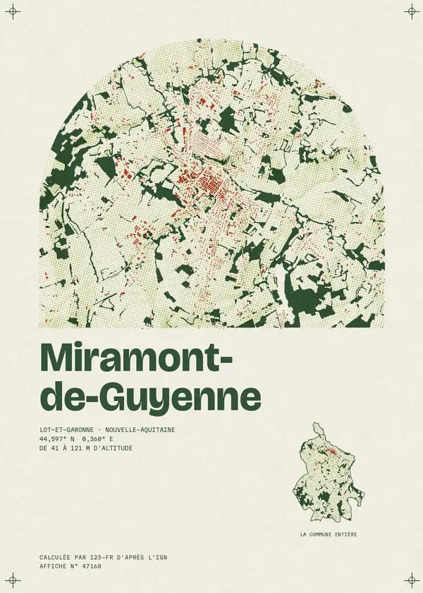 Affiche de Miramont-de-Guyenne, calculée par 123-fr d'après l'IGN