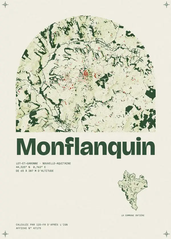 Affiche de Monflanquin, calculée par 123-fr d'après l'IGN