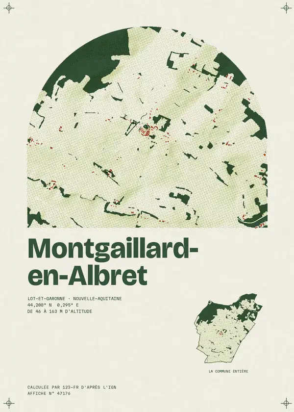 Affiche de Montgaillard-en-Albret, calculée par 123-fr d'après l'IGN