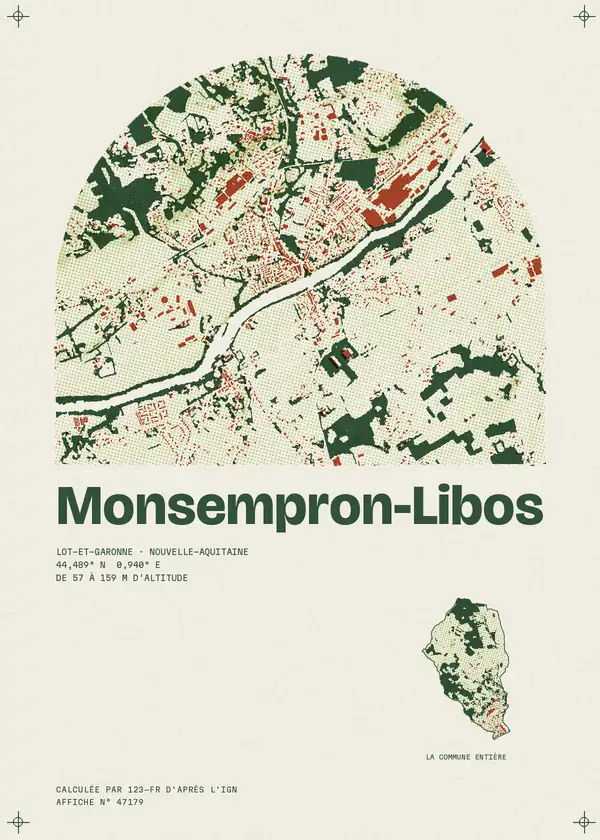 Affiche de Monsempron-Libos, calculée par 123-fr d'après l'IGN