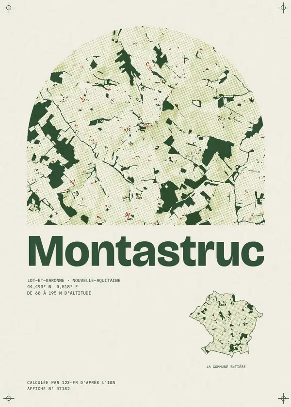 Affiche de Montastruc, calculée par 123-fr d'après l'IGN