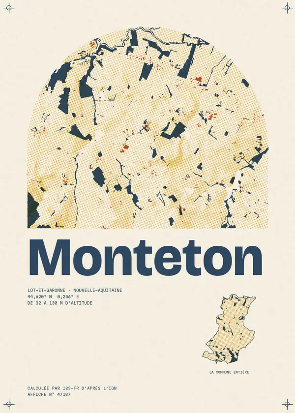 Affiche de Monteton, calculée par 123-fr d'après l'IGN