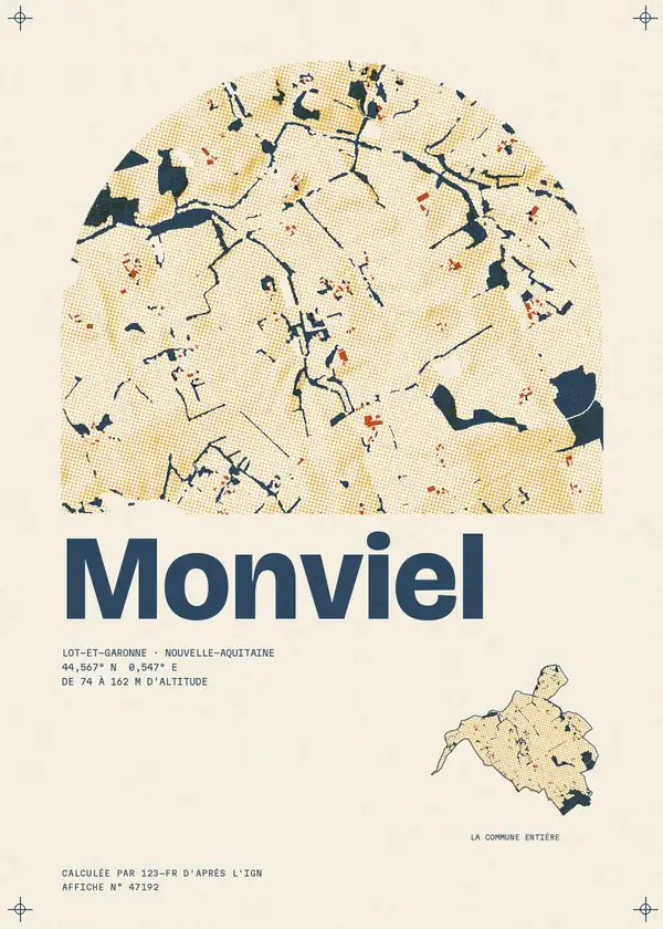 Affiche de Monviel, calculée par 123-fr d'après l'IGN