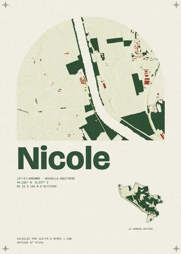 Affiche de Nicole, calculée par 123-fr d'après l'IGN