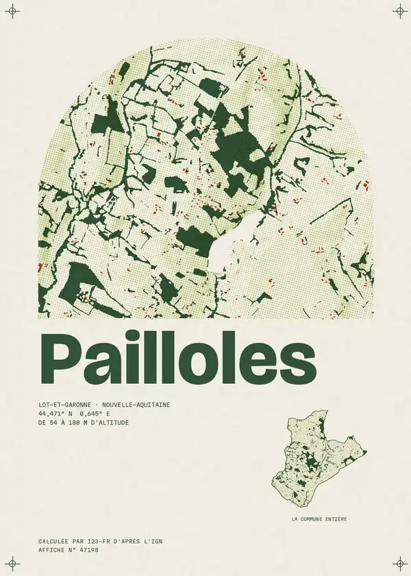 Affiche de Pailloles, calculée par 123-fr d'après l'IGN