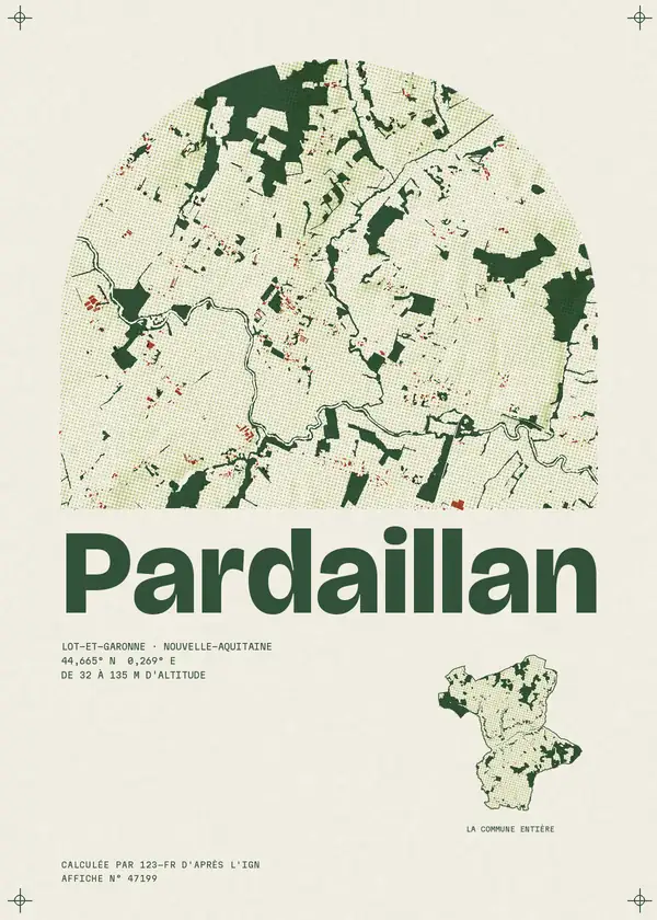 Affiche de Pardaillan, calculée par 123-fr d'après l'IGN