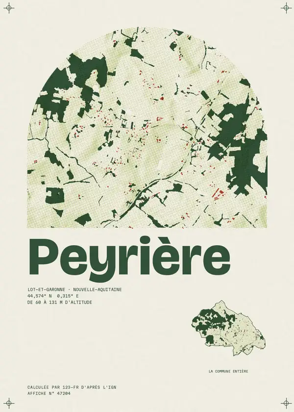 Affiche de Peyrière, calculée par 123-fr d'après l'IGN