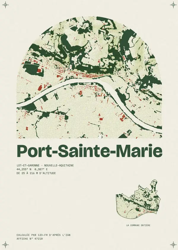 Affiche de Port-Sainte-Marie, calculée par 123-fr d'après l'IGN