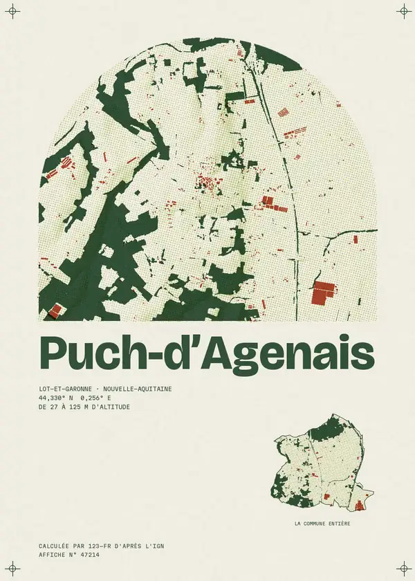 Affiche de Puch-d'Agenais, calculée par 123-fr d'après l'IGN