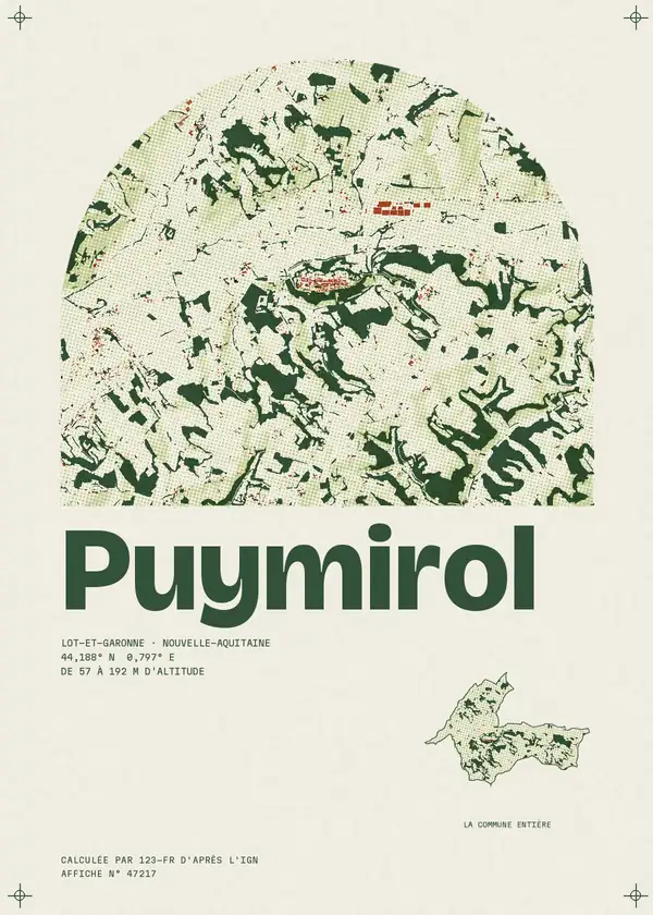 Affiche de Puymirol, calculée par 123-fr d'après l'IGN