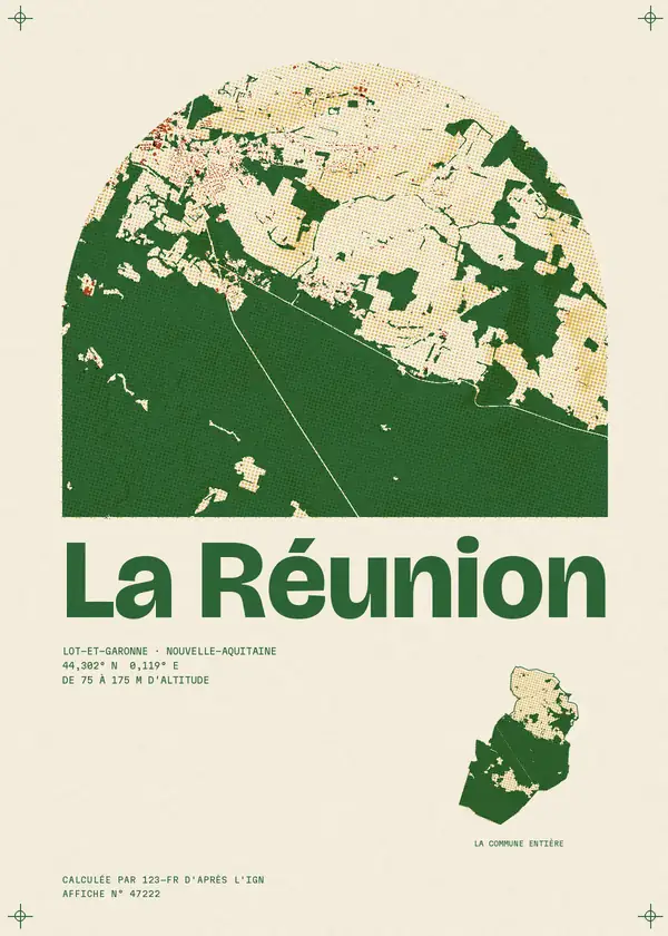 Affiche de La Réunion, calculée par 123-fr d'après l'IGN