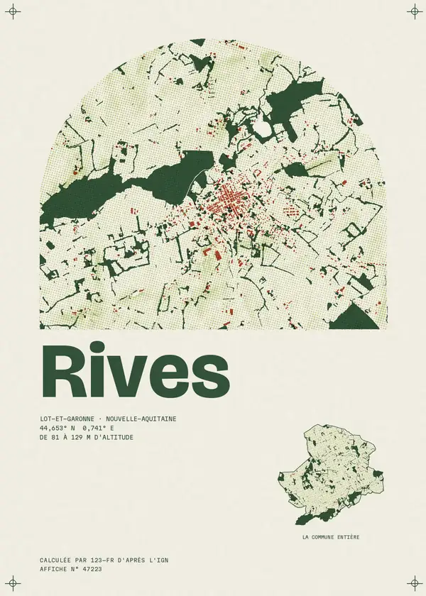 Affiche de Rives, calculée par 123-fr d'après l'IGN