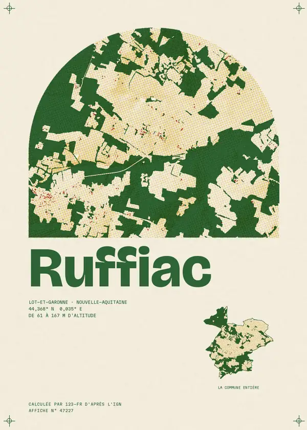 Affiche de Ruffiac, calculée par 123-fr d'après l'IGN