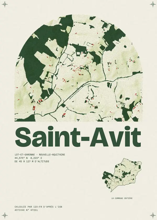 Affiche de Saint-Avit, calculée par 123-fr d'après l'IGN