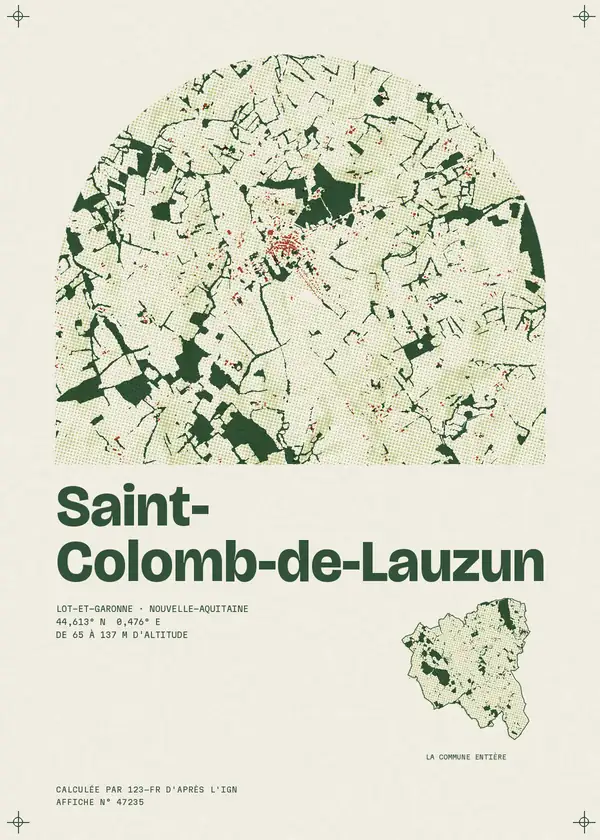 Affiche de Saint-Colomb-de-Lauzun, calculée par 123-fr d'après l'IGN