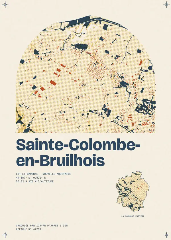 Affiche de Sainte-Colombe-en-Bruilhois, calculée par 123-fr d'après l'IGN