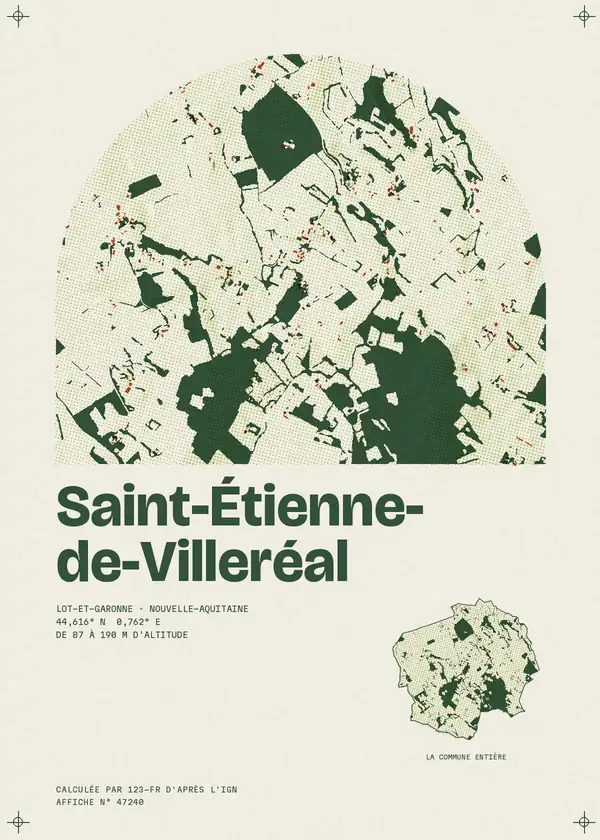 Affiche de Saint-Étienne-de-Villeréal, calculée par 123-fr d'après l'IGN