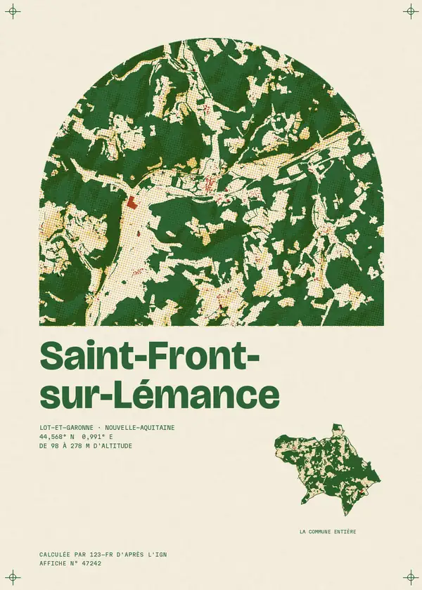 Affiche de Saint-Front-sur-Lémance, calculée par 123-fr d'après l'IGN