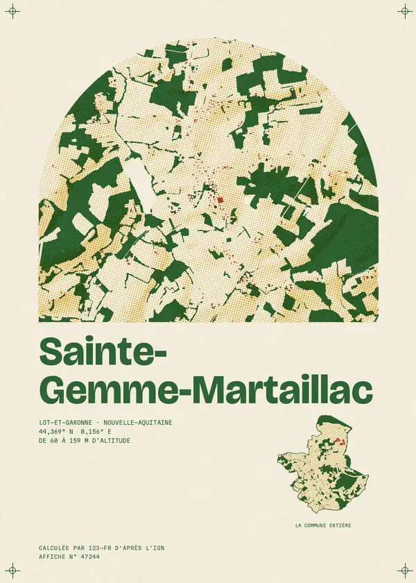 Affiche de Sainte-Gemme-Martaillac, calculée par 123-fr d'après l'IGN
