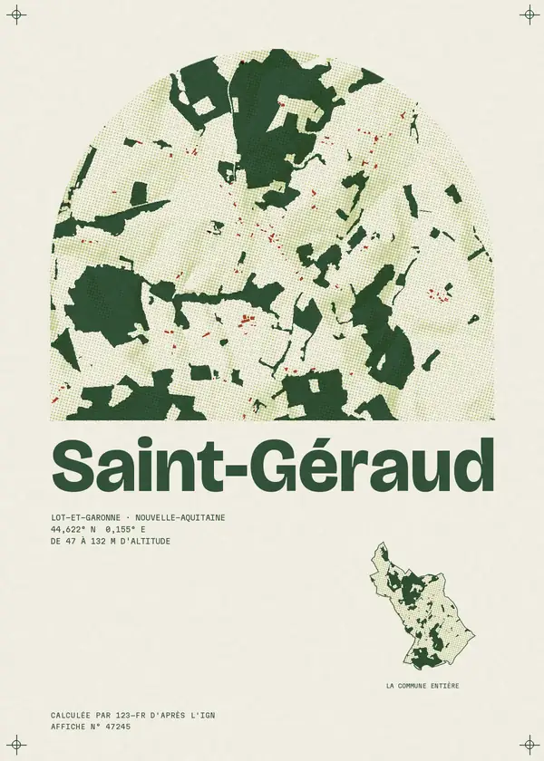 Affiche de Saint-Géraud, calculée par 123-fr d'après l'IGN