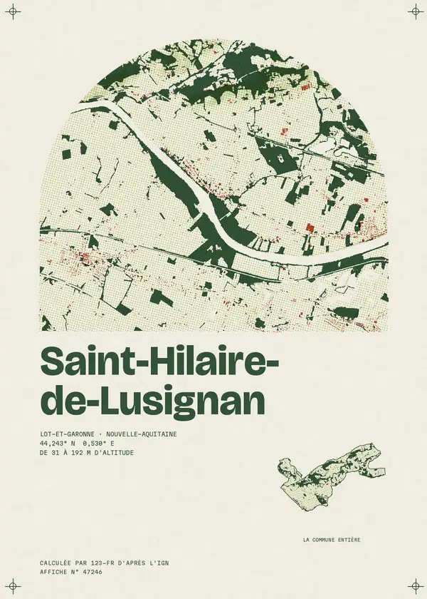 Affiche de Saint-Hilaire-de-Lusignan, calculée par 123-fr d'après l'IGN