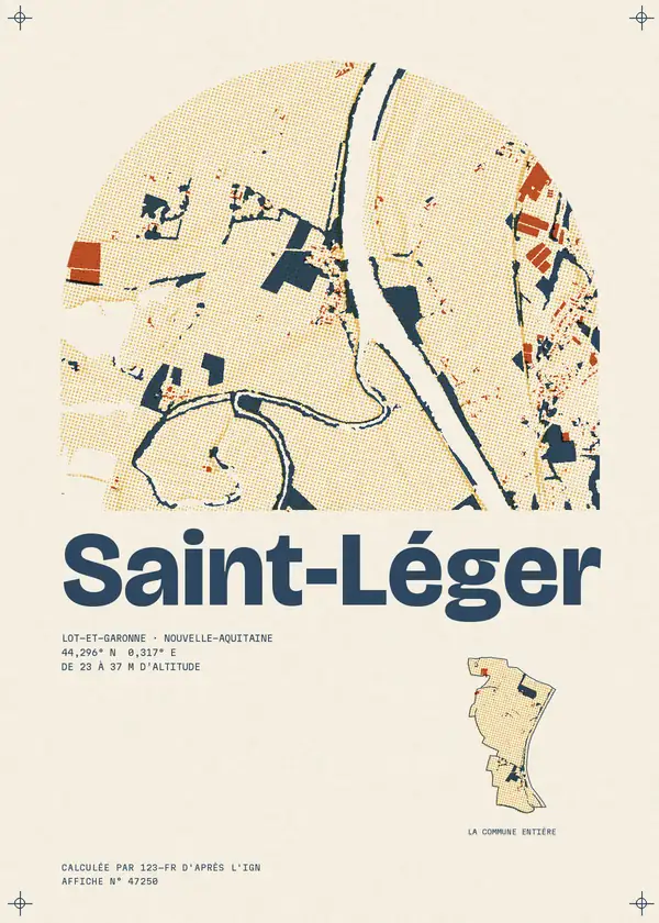 Affiche de Saint-Léger, calculée par 123-fr d'après l'IGN