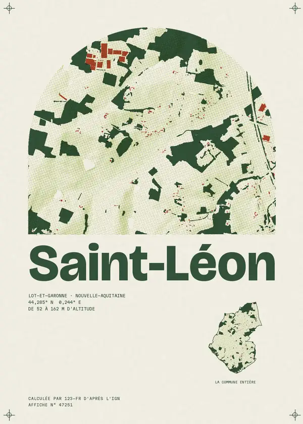 Affiche de Saint-Léon, calculée par 123-fr d'après l'IGN
