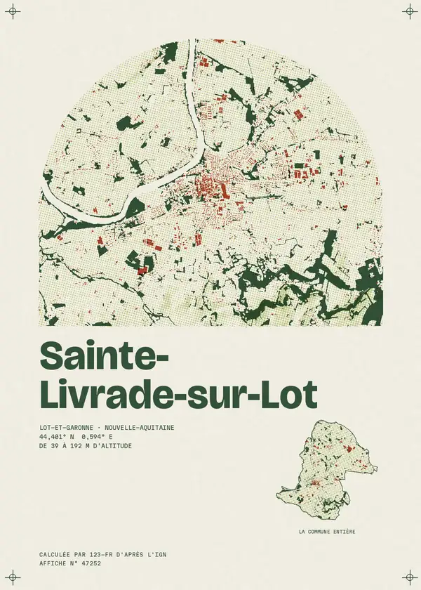 Affiche de Sainte-Livrade-sur-Lot, calculée par 123-fr d'après l'IGN