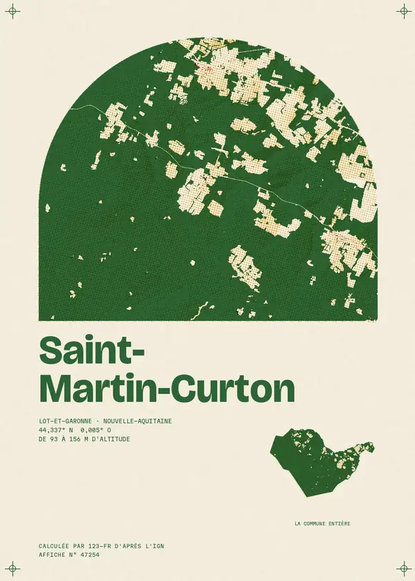 Affiche de Saint-Martin-Curton, calculée par 123-fr d'après l'IGN