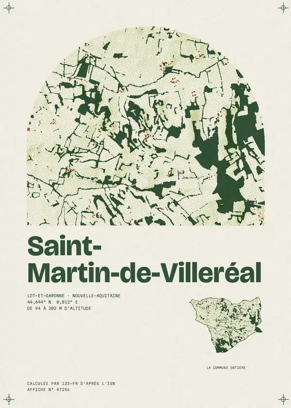 Affiche de Saint-Martin-de-Villeréal, calculée par 123-fr d'après l'IGN