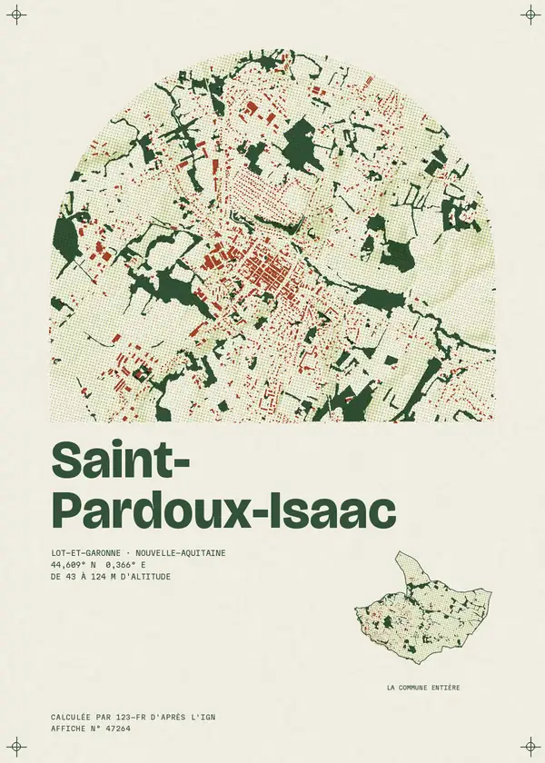 Affiche de Saint-Pardoux-Isaac, calculée par 123-fr d'après l'IGN