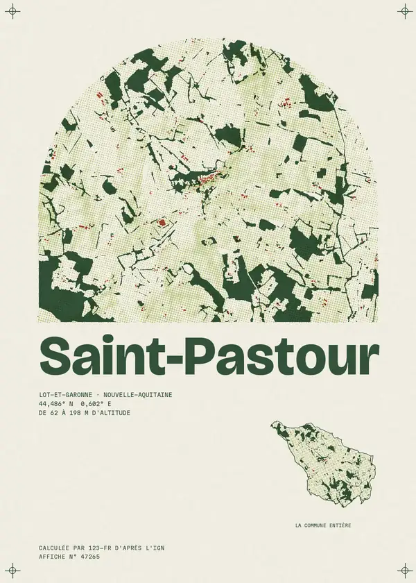 Affiche de Saint-Pastour, calculée par 123-fr d'après l'IGN