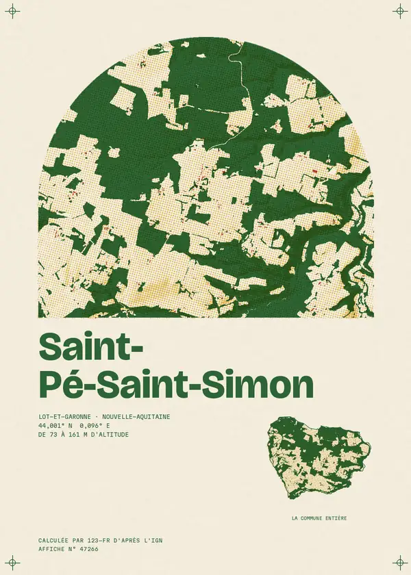 Affiche de Saint-Pé-Saint-Simon, calculée par 123-fr d'après l'IGN