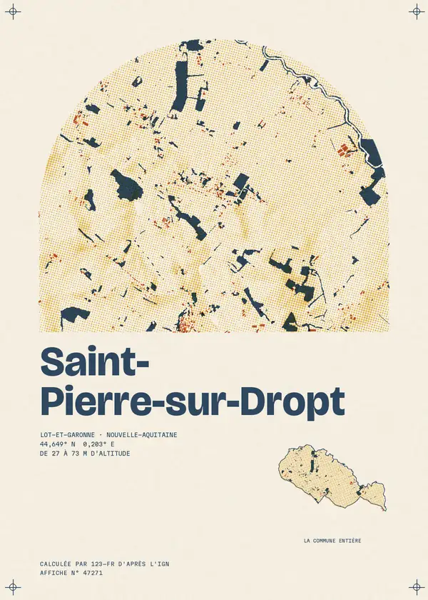 Affiche de Saint-Pierre-sur-Dropt, calculée par 123-fr d'après l'IGN
