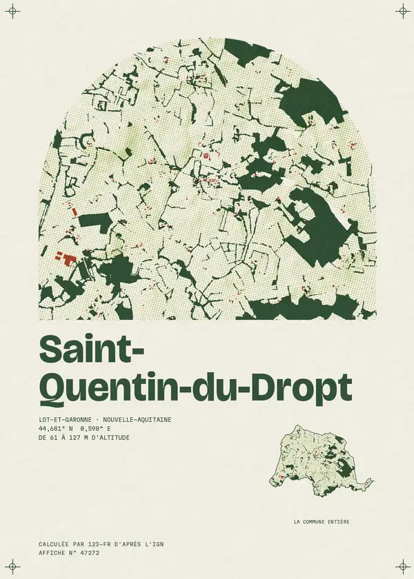 Affiche de Saint-Quentin-du-Dropt, calculée par 123-fr d'après l'IGN