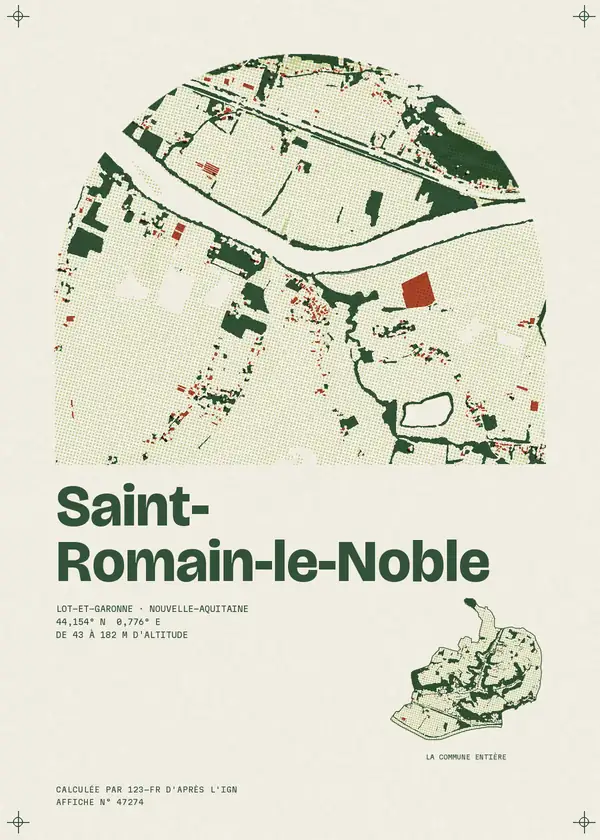 Affiche de Saint-Romain-le-Noble, calculée par 123-fr d'après l'IGN