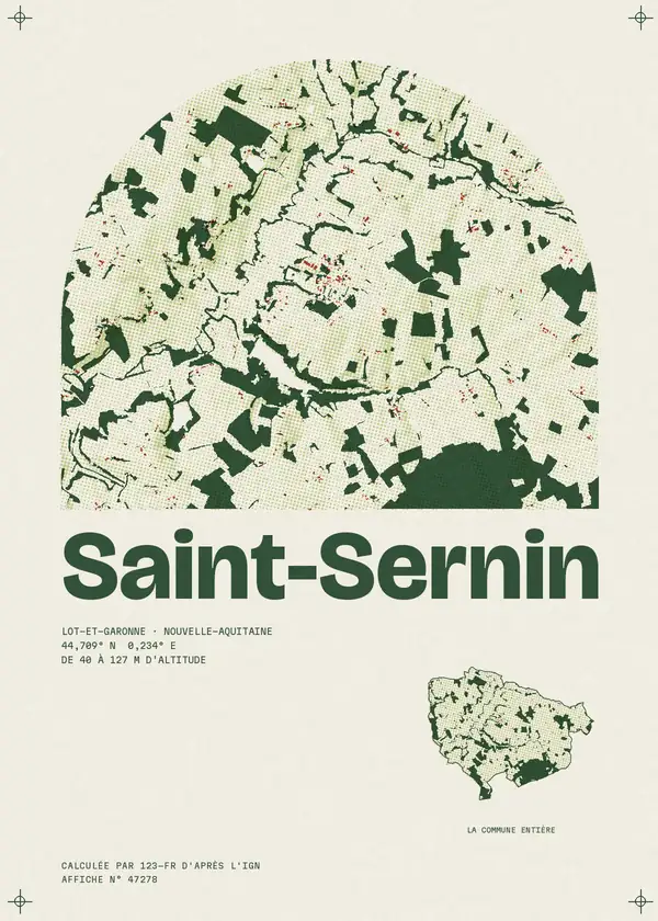 Affiche de Saint-Sernin, calculée par 123-fr d'après l'IGN