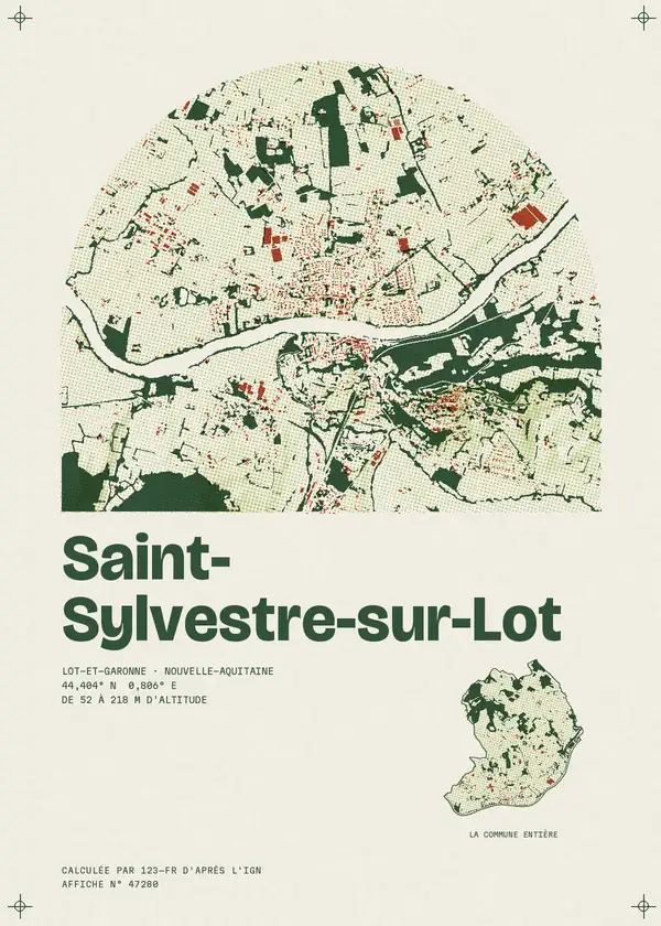 Affiche de Saint-Sylvestre-sur-Lot, calculée par 123-fr d'après l'IGN